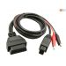 Verloopkabel OBD - OBD2 2 pins met 2 clips naar 16 pin voor Peugeot