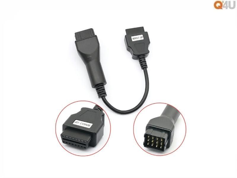 Verloopkabel OBD - OBD2 12 pin naar 16 pin voor Renault
