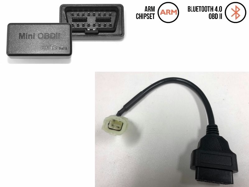 Diagnose set voor Kawasaki motoren (4 pin), draadloos voor Android en IOS