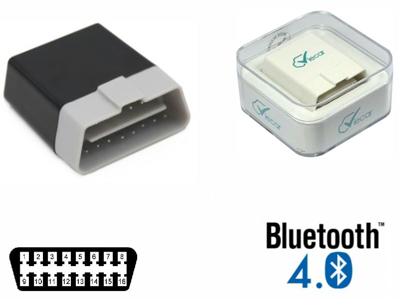 VieCar ELM327 Bluetooth 4.0 chip 25K80 voor Android en IOS