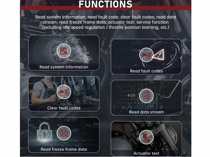 Fxtul M3 motorbike diagnose / scooter scanner voor Suzuki, Vespa, Euro 5 motoren
