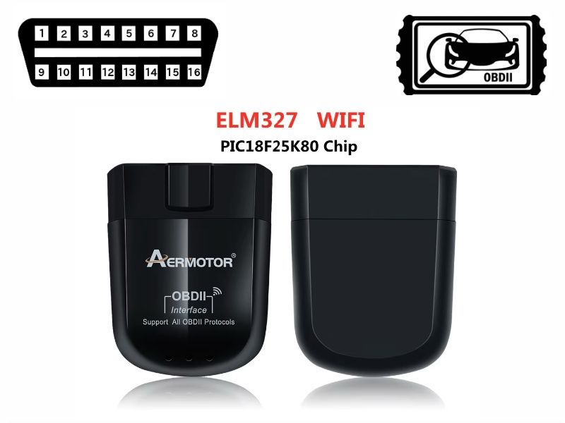 ELM327 OBD2 scanner, WiFi, IOS - Android, v1.5 25K80 