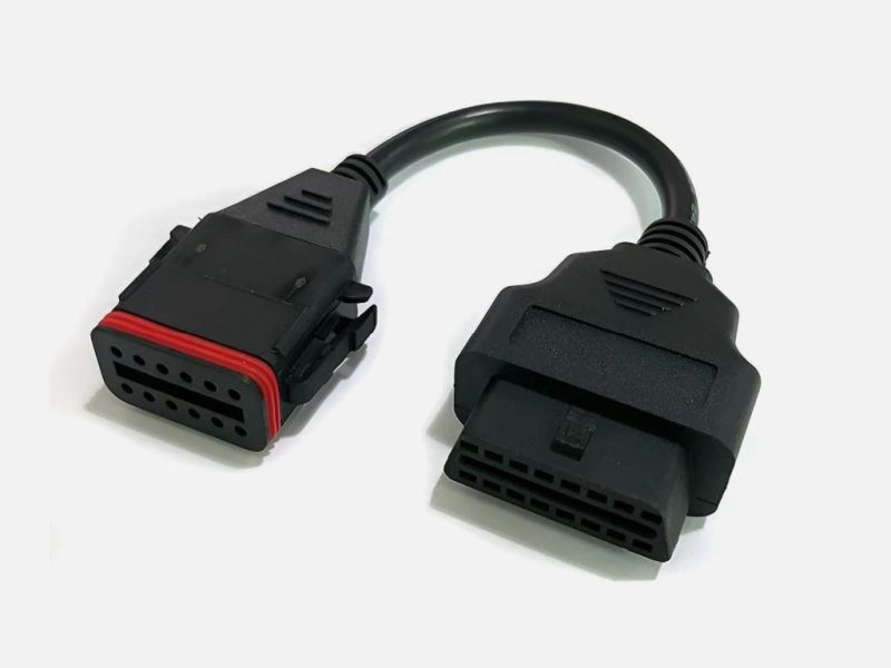 Komatsu 12-Pins naar OBD2 16-Pins Verloopkabel – Diagnose Adapter voor Bouwmachines