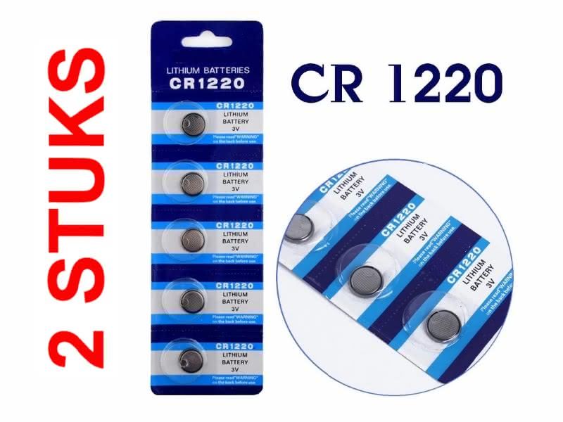 Knoopcelbatterij CR1220, 2 stuks voor auto afstandsbediening