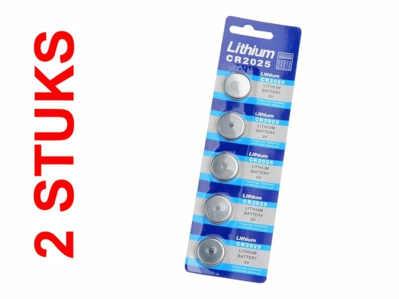 Knoopcelbatterij CR2025, 2 stuks voor auto afstandsbediening