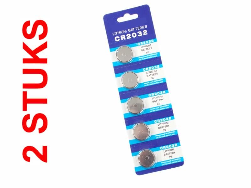 Knoopcelbatterij CR2032, 2 stuks voor auto afstandsbediening