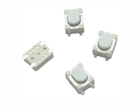 Microschakelaar, 3.0 x 4.0 x 2.5 mm - 4 lange contacten punten (2 stuks)