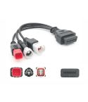 3 in 1 verloopkabel OBD 16 pins naar 3 pin, 4 pin en 6 pin (EURO5) voor Yamaha motoren