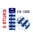 Knoopcelbatterij CR1220, 5 stuks voor auto afstandsbediening